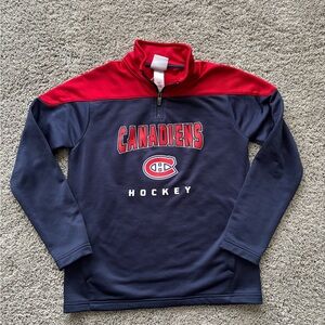 NHL Youth Canadiens Hockey 1/4 Quarter Zip Blue Red Size M